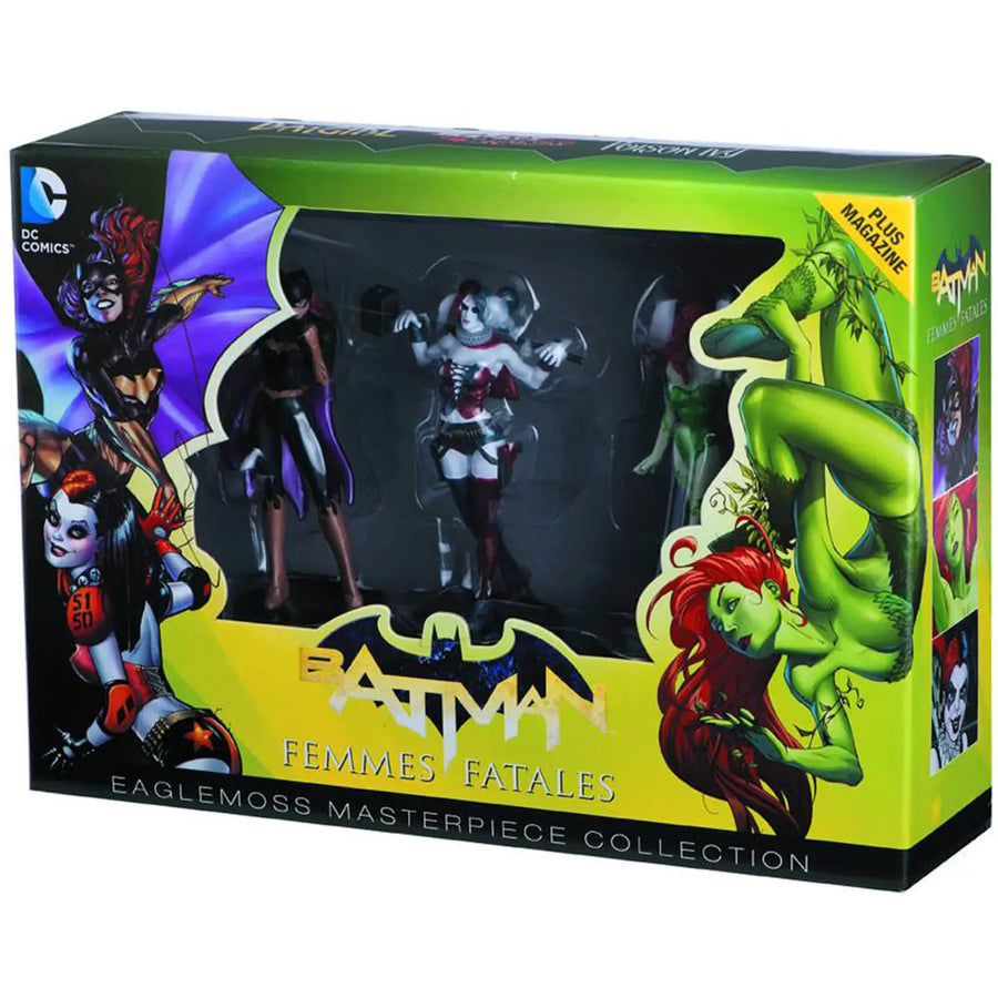 Eaglemoss DC Comics Masterpiece Collections Femme Fatales Harley Quinn, Poison Ivy and Batgirl 3 Piece Figure Set