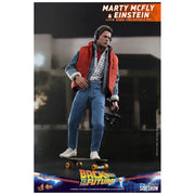 Hot Toys Back To The Future Movie Masterpiece Action Figures 1/6 Marty Mcfly & Einstein Exclusive 28cm