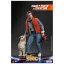 Hot Toys Back To The Future Movie Masterpiece Action Figures 1/6 Marty Mcfly & Einstein Exclusive 28cm