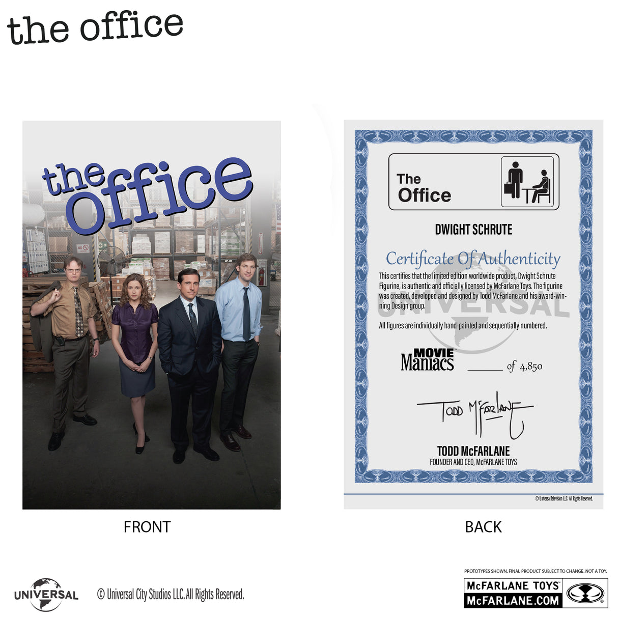 McFarlane Movie Maniacs Dwight The Office 6 Inch Figure