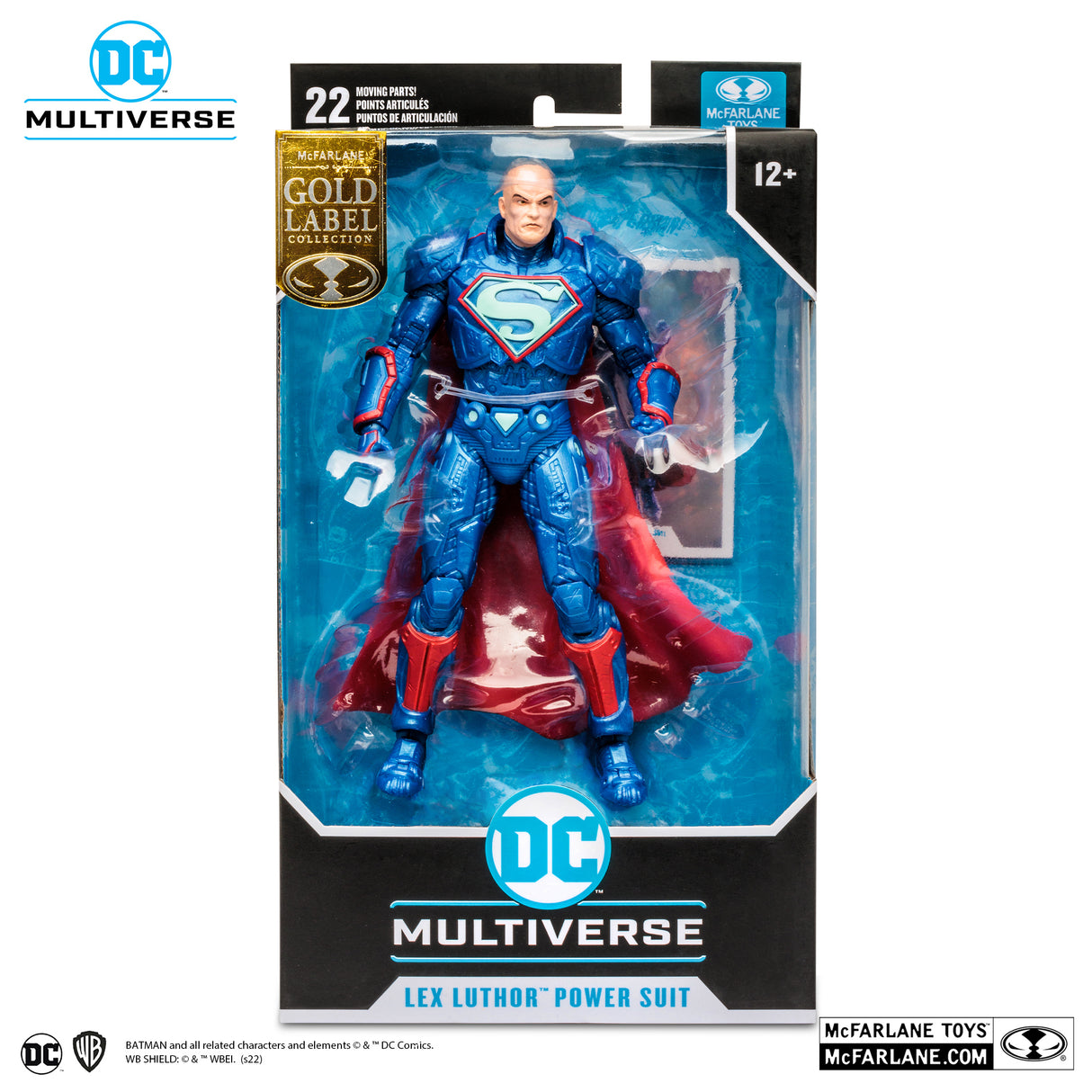 McFarlane Toys DC Multiverse Superman Lex Luthor in Power Suit Blue Suit with Cape SDCC Gold Label 7 Inch Action Figure