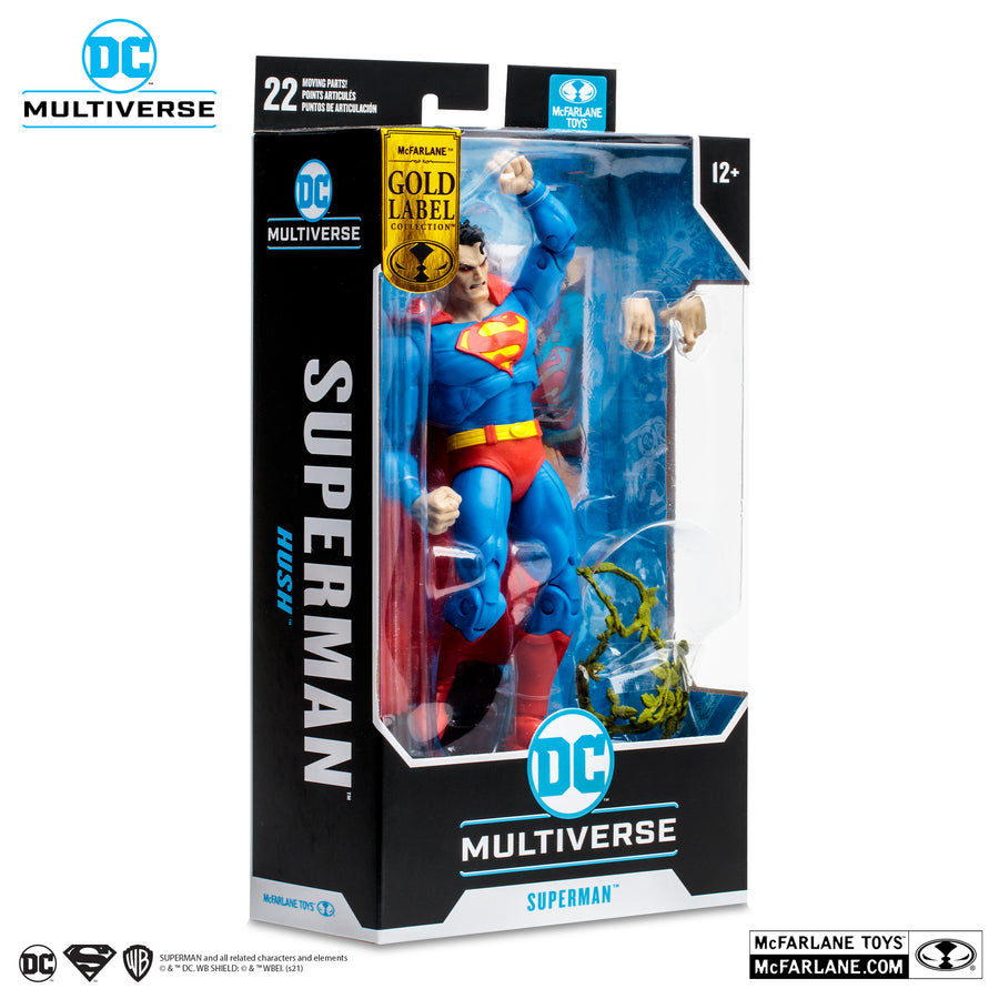 McFarlane Toys DC Multiverse Superman Hush with Angry Laser Eyes Variant Gold Label 7 Inch Action Figure
