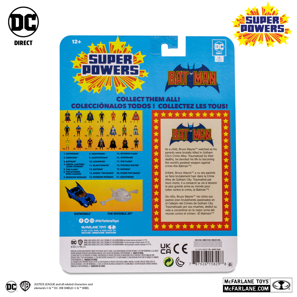 McFarlane Batman with Black Suit DC Super Powers 4.5 Inch Retro Action Figure