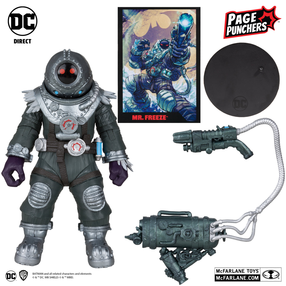 McFarlane DC Direct Batman Fighting the Frozen Page Punchers Mr Freeze 7 Inch Action Figure with Comic