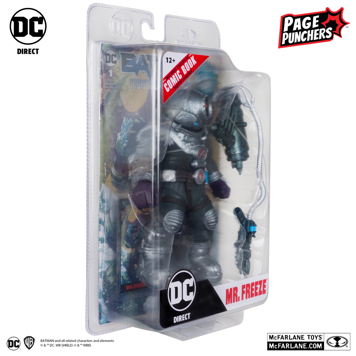 McFarlane DC Direct Batman Fighting the Frozen Page Punchers Mr Freeze 7 Inch Action Figure with Comic