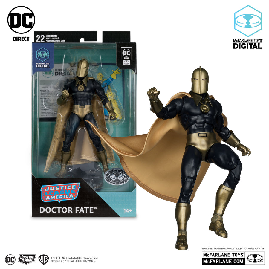 McFarlane Doctor Fate Silver Age with Digital Collectible Platinum Chase Action Figure