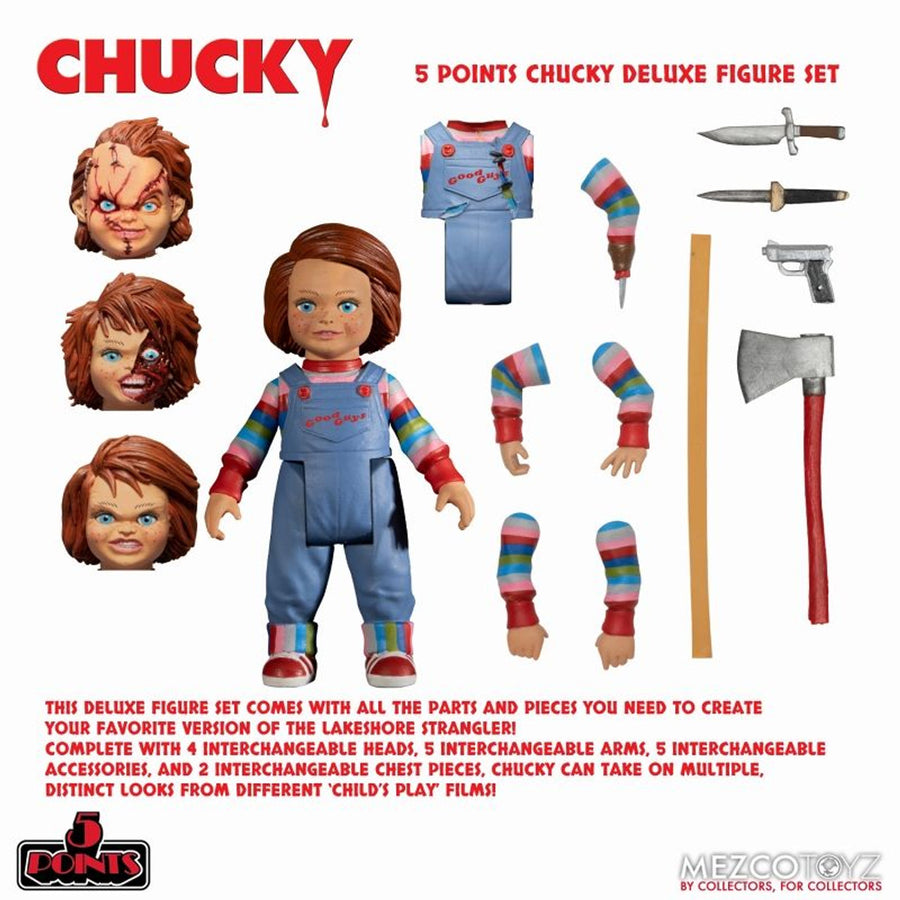 Mezco Toyz 5 Points Chucky Deluxe Action Figure Set