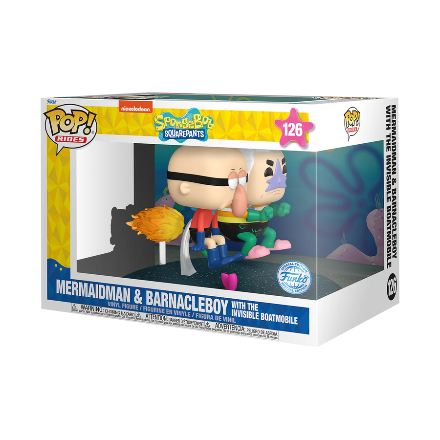 Funko POP! Ride Spongebob Squarepants Mermaid Man and Barnacle Boy Invisible Boatmobile Vinyl Figure