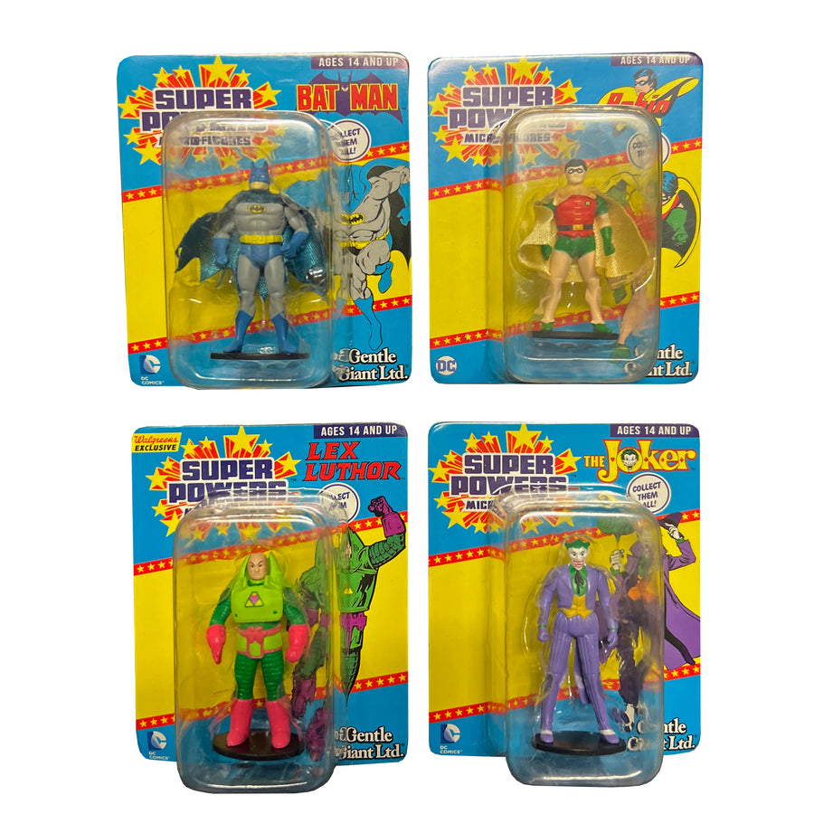 Super Powers Micro Figures by Gentle Giant Bundle of Batman Joker Robin and Lex