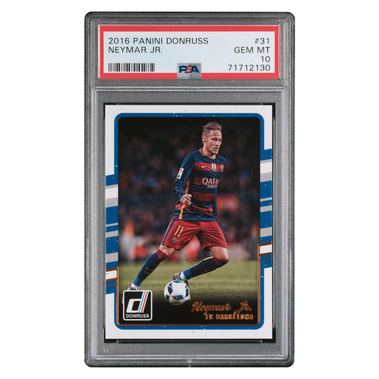 Neymar Jr Barcelona Panini Donruss 2016 PSA 10