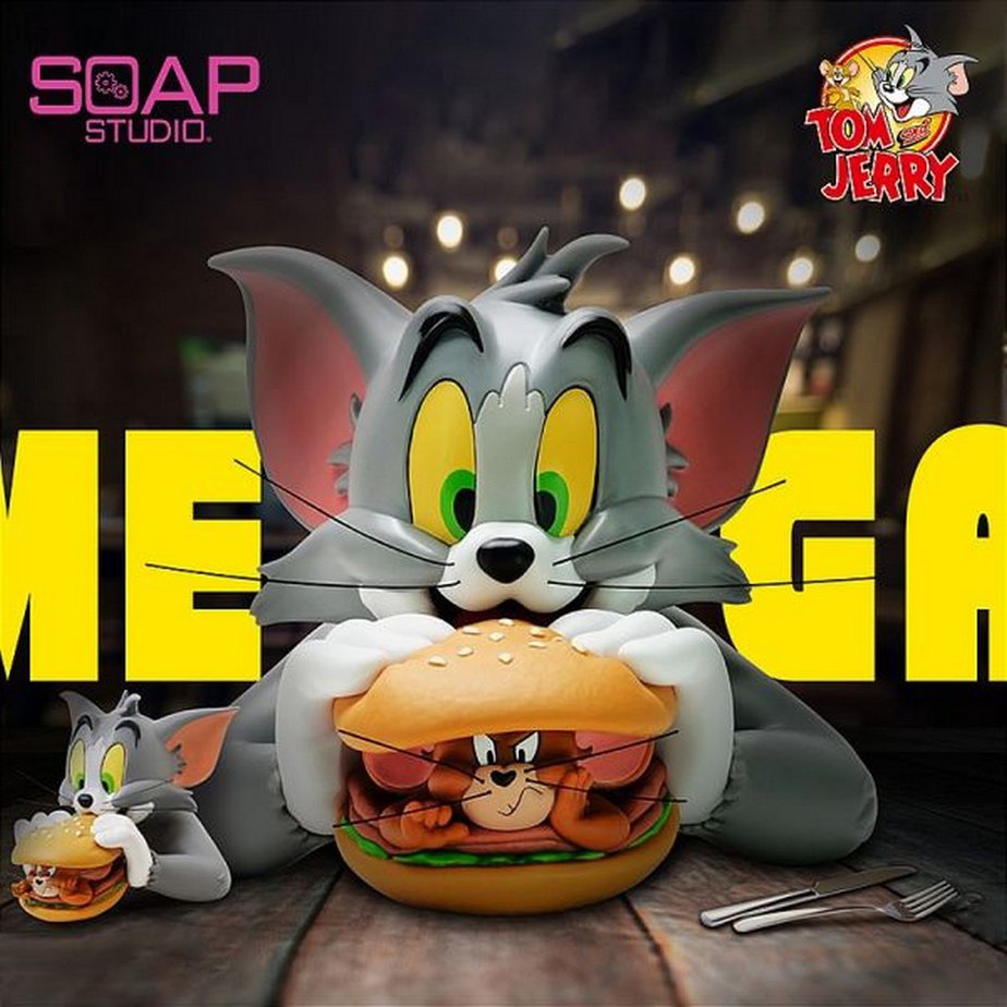 Soap Studio CA178 Tom and Jerry: Mega Burger Bust Figure Statue 1000% Version