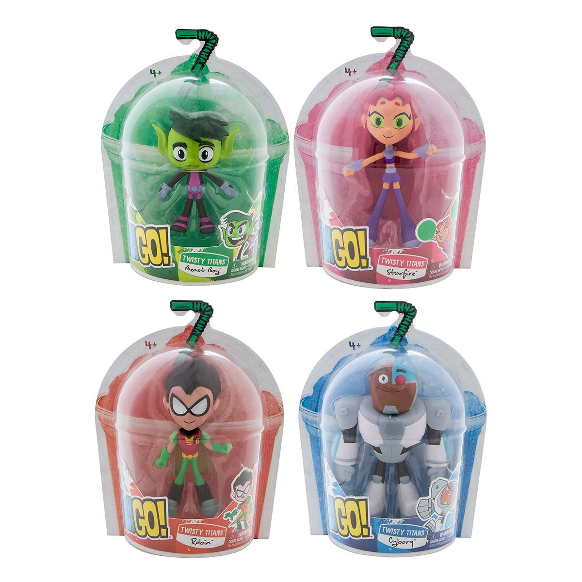 Teen Titans Go! Twisty Titans Mini-Figure Set of 4 Action Figures