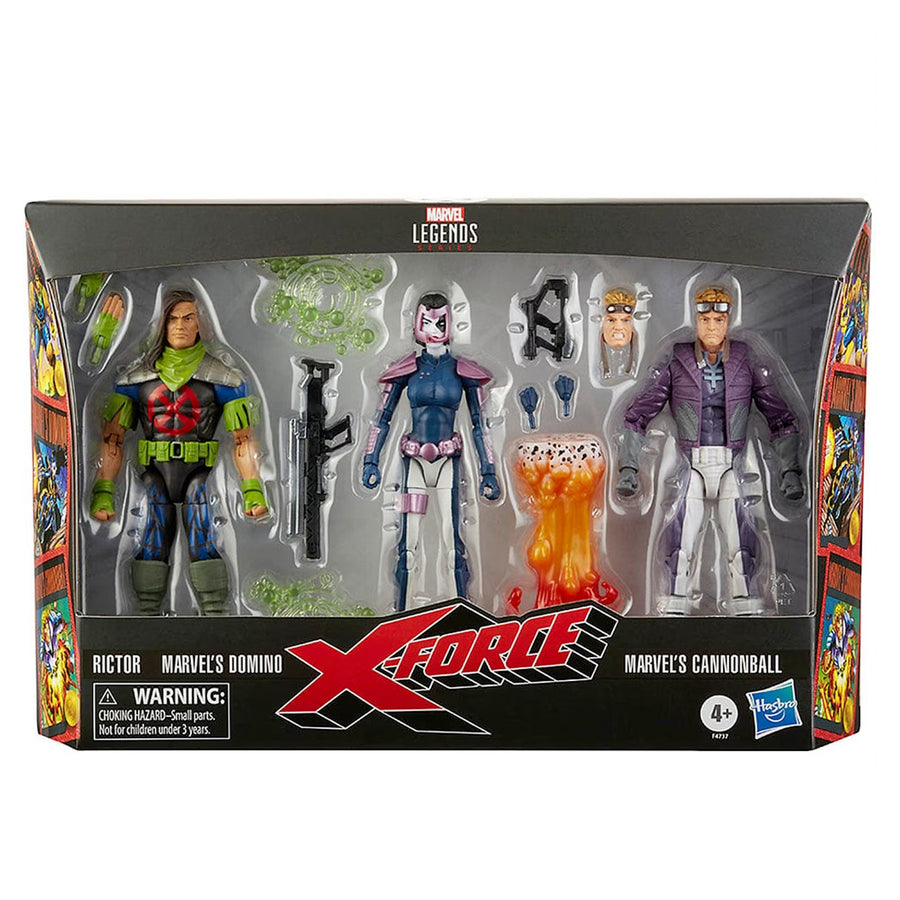 Marvel Legends X Force Rictor Domino Cannonball 6" Action Figure 3 Pack