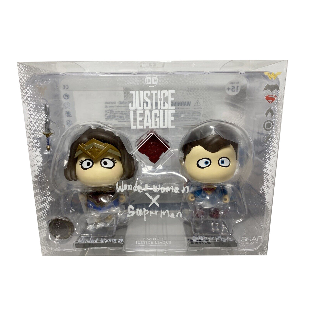 Soap Studios B.Wing X Justice League Wonder Woman and Superman 4" Collectable Figure
