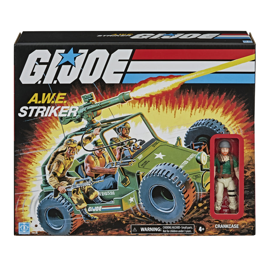 Hasbro G.I. Joe Retro 3.75 Inch A.W.E Striker & Crankcase Vehicle