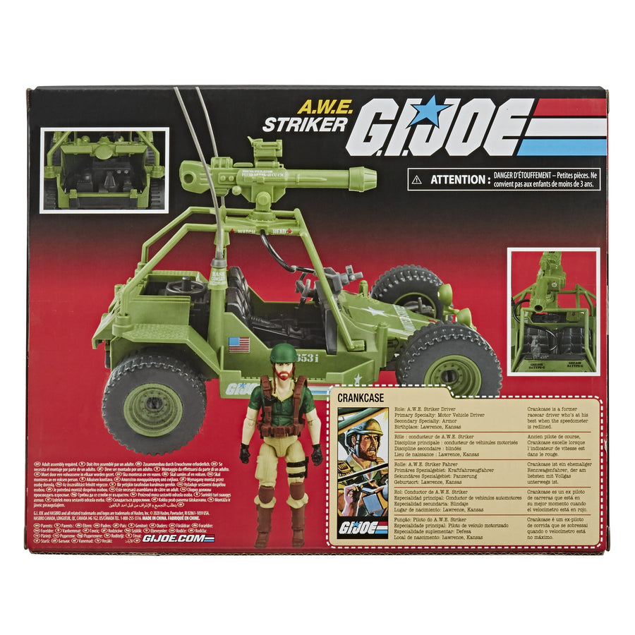 Hasbro G.I. Joe Retro 3.75 Inch A.W.E Striker & Crankcase Vehicle