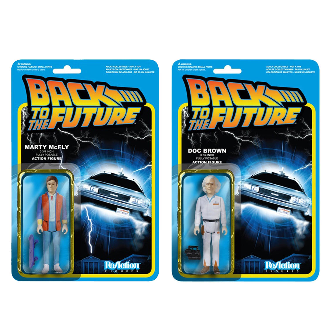 Funko Back to the Future ReAction Figures Marty McFly and Doc Brown Action Figures