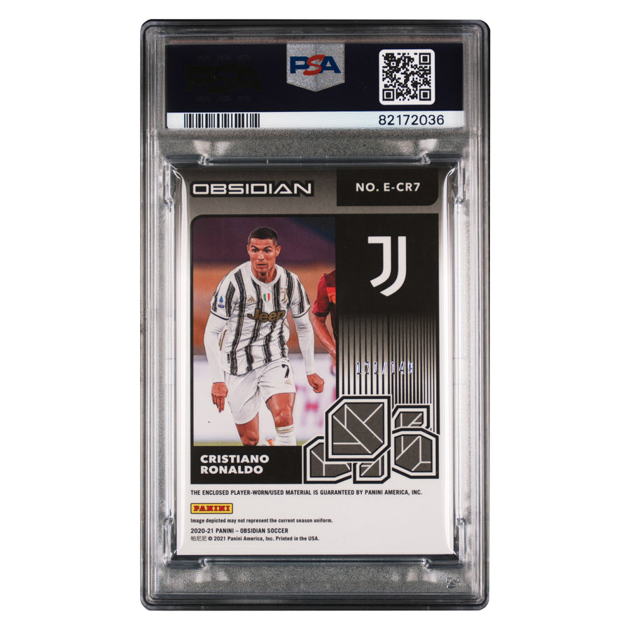 Cristiano Ronaldo CR7 2020 Panini Obsidian Eruption Relics Worn Patch /149 PSA 7