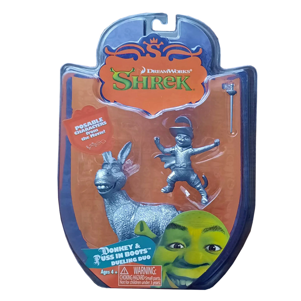 Hasbro Shrek Donkey and Puss in Boots Silver Chase Action Figure Set