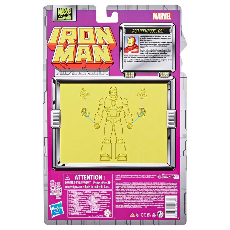 Hasbro Marvel Legends Series Iron Man Model 09 6" Retro Action Figure