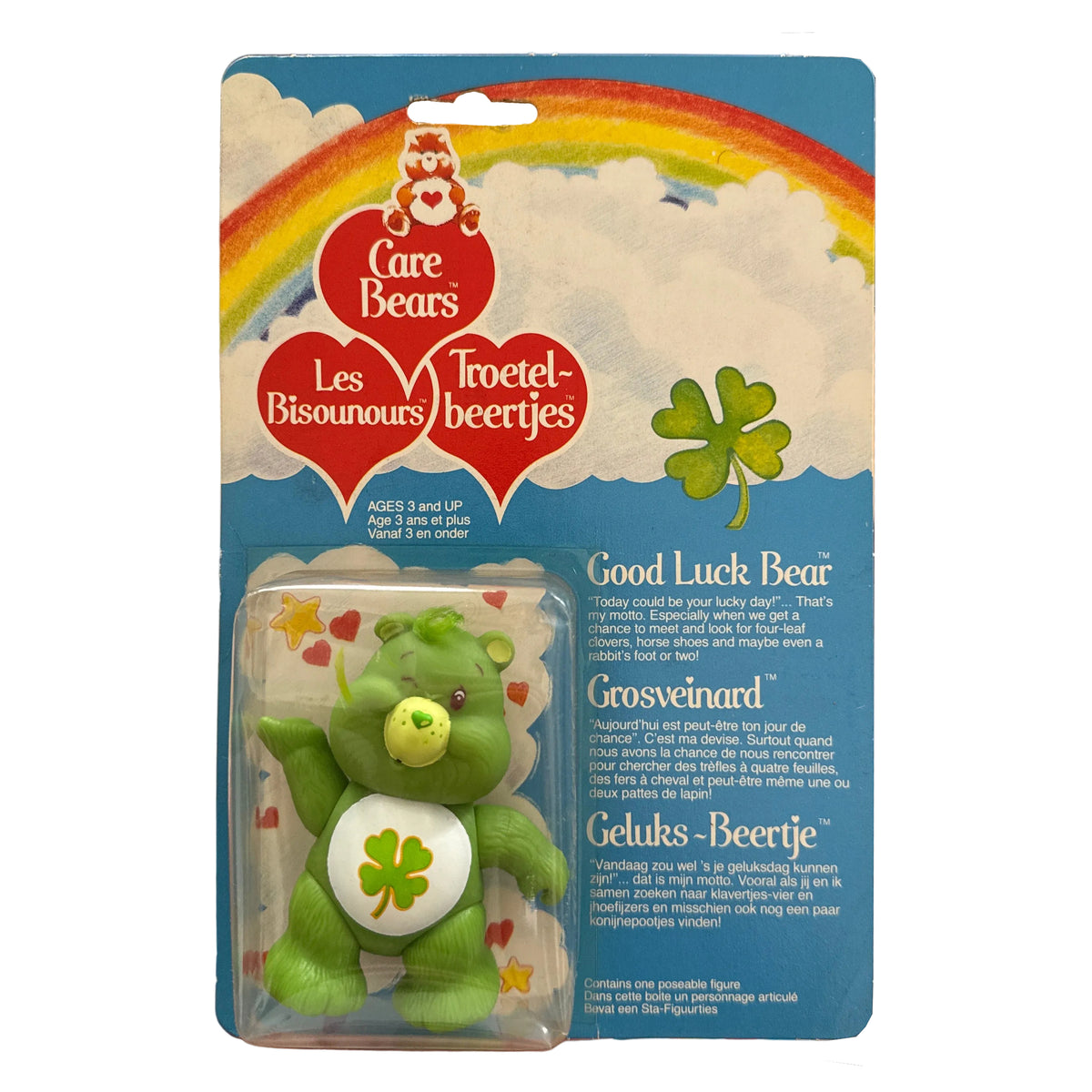 Kenner Care Bears Vintage 1980s Poseable Figure Good Luck Bear