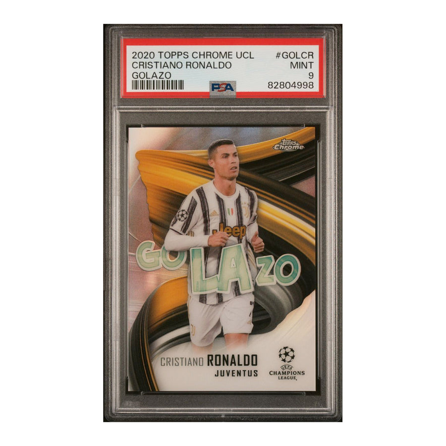 Cristiano Ronaldo CR7 2020 Topps Chrome Uefa Champions League Golazo PSA 9