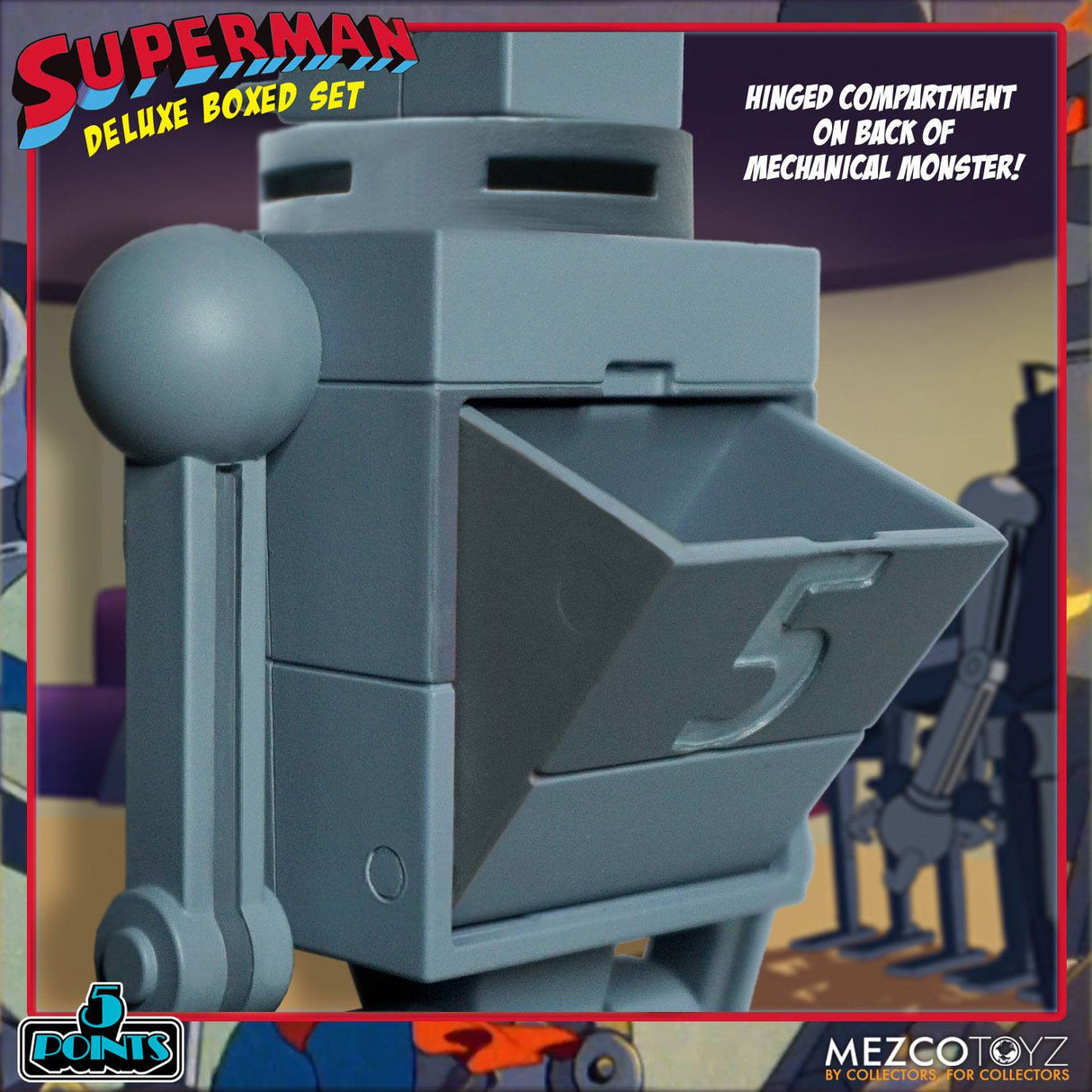 Mezco Superman The Mechanical Monsters (1941) 5 Points Action Figures Deluxe Box Set 10 cm