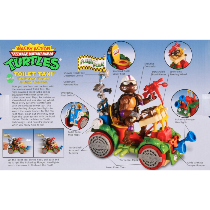 Playmates Teenage Mutant Ninja Turtles (1987) - Donatello with Toilet Taxi Classic Action Figure Vehicle 2-Pack