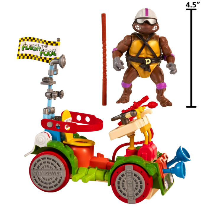 Playmates Teenage Mutant Ninja Turtles (1987) - Donatello with Toilet Taxi Classic Action Figure Vehicle 2-Pack