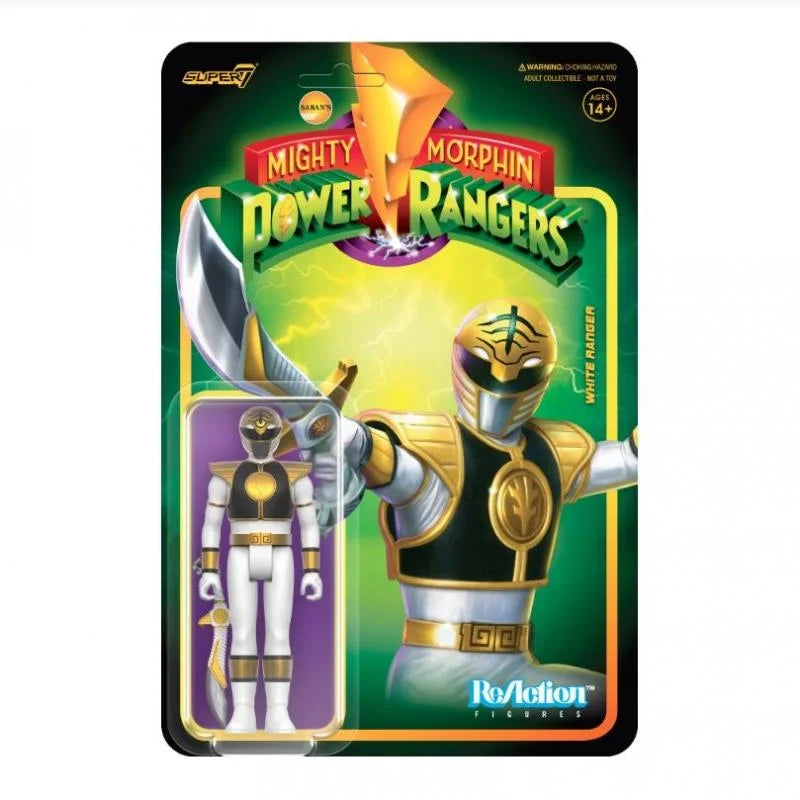 Super7 Power Rangers White Ranger Reaction Figure