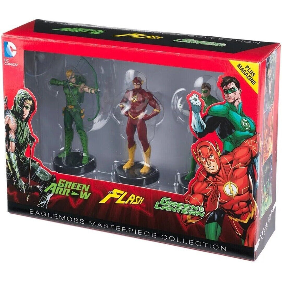 Eaglemoss DC Comics Masterpiece Collection Justice League Green Arrow Flash and Green Lantern Figure Set