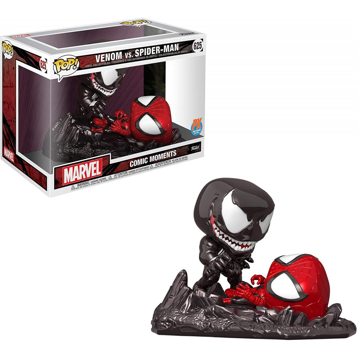 Funko PX Previews EXC Marvel Spider-Man vs Venom Pop! 625 Comic Moment