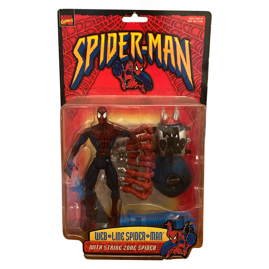ToyBiz Marvel Comics SpiderMan Web-Line Spider-Man with Strike Zone Spider Action Figure