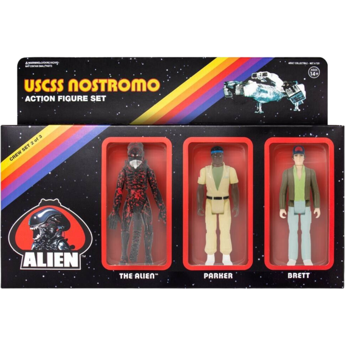Alien - USCSS Nostromo Crew Set #2 The Alien, Parker, & Brett ReAction 3.75" Action Figure 3-Pack