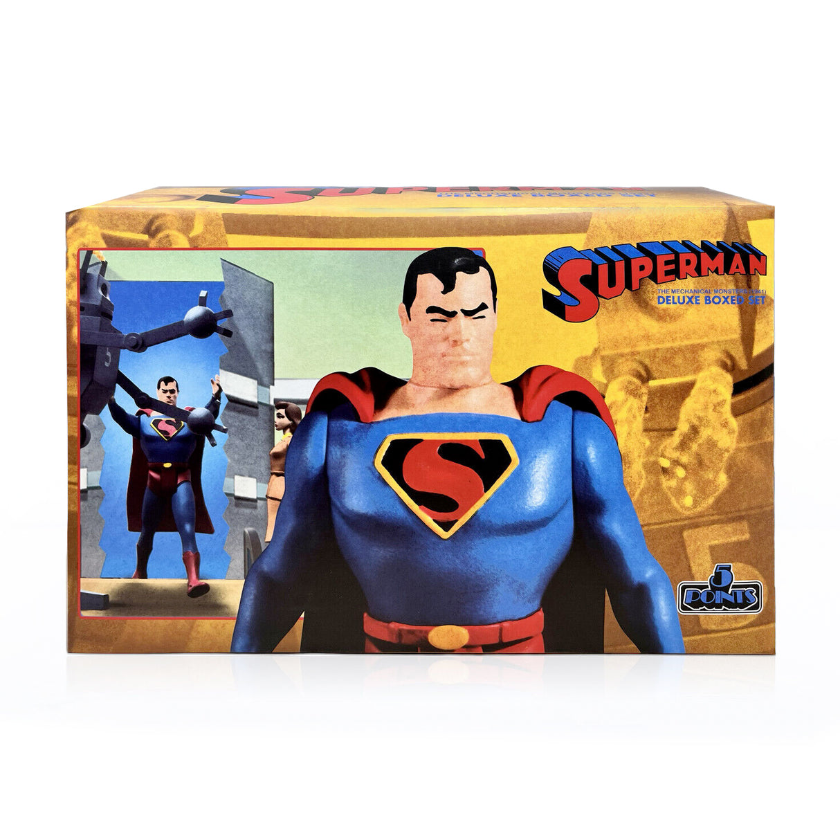Mezco Superman The Mechanical Monsters (1941) 5 Points Action Figures Deluxe Box Set 10 cm