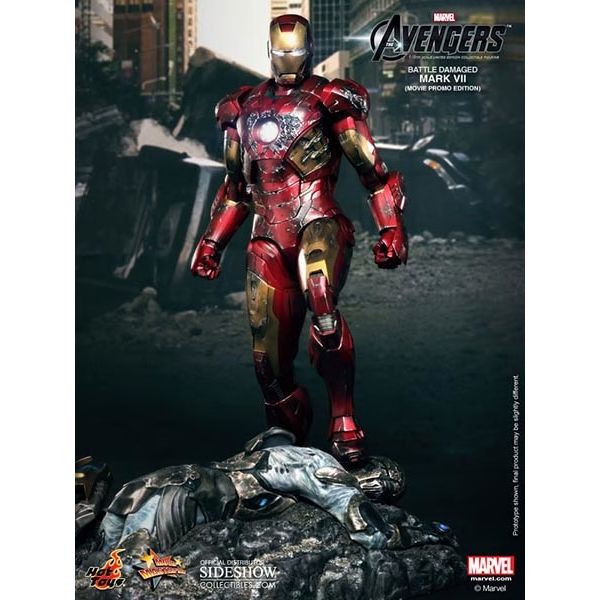 Hot Toys Iron Man Mark VII Battle Damaged Action Figure MMS196