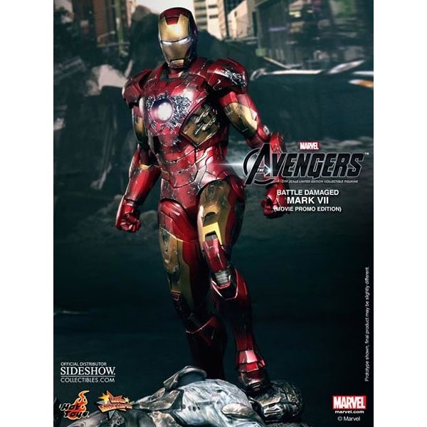 Hot Toys Iron Man Mark VII Battle Damaged Action Figure MMS196