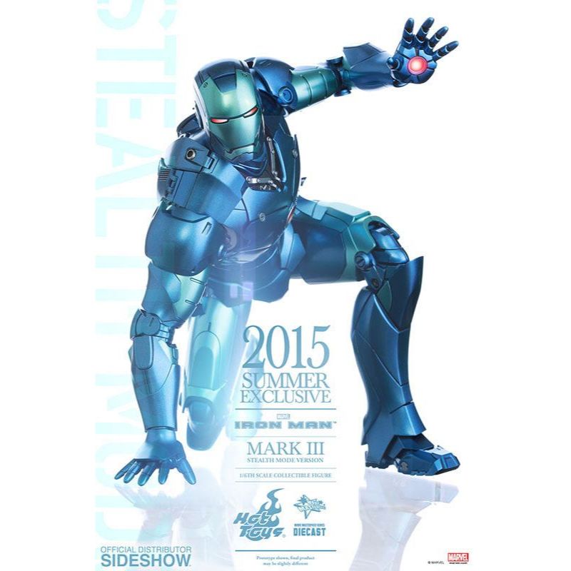 Hot Toys MMS 314 D12: Iron Man Stealth Mode Blue Action Figure MMS314 D12