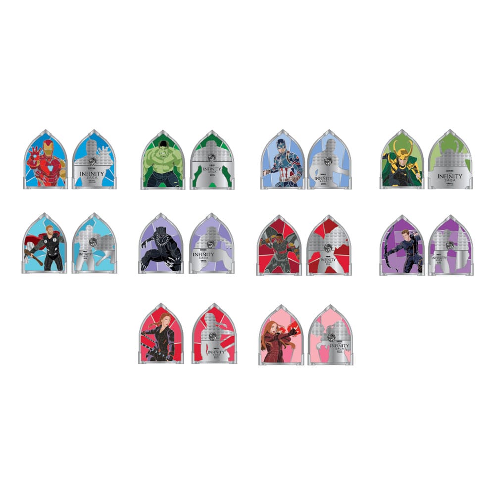 Marvel Loungefly Enamel Pins Blind Box Assortment Stain Glass