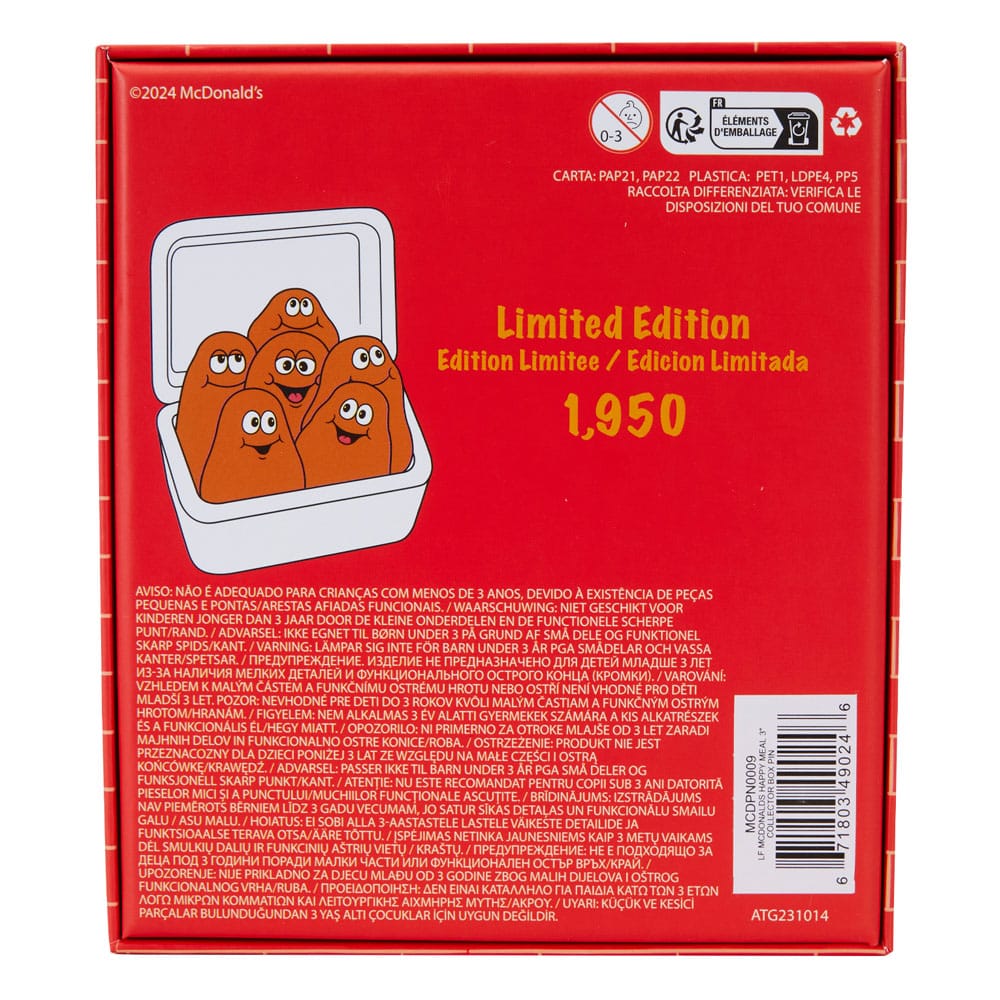 Loungefly McDonalds by Loungefly Enamel 3" Pins Happy Meal 3" Collector Box
