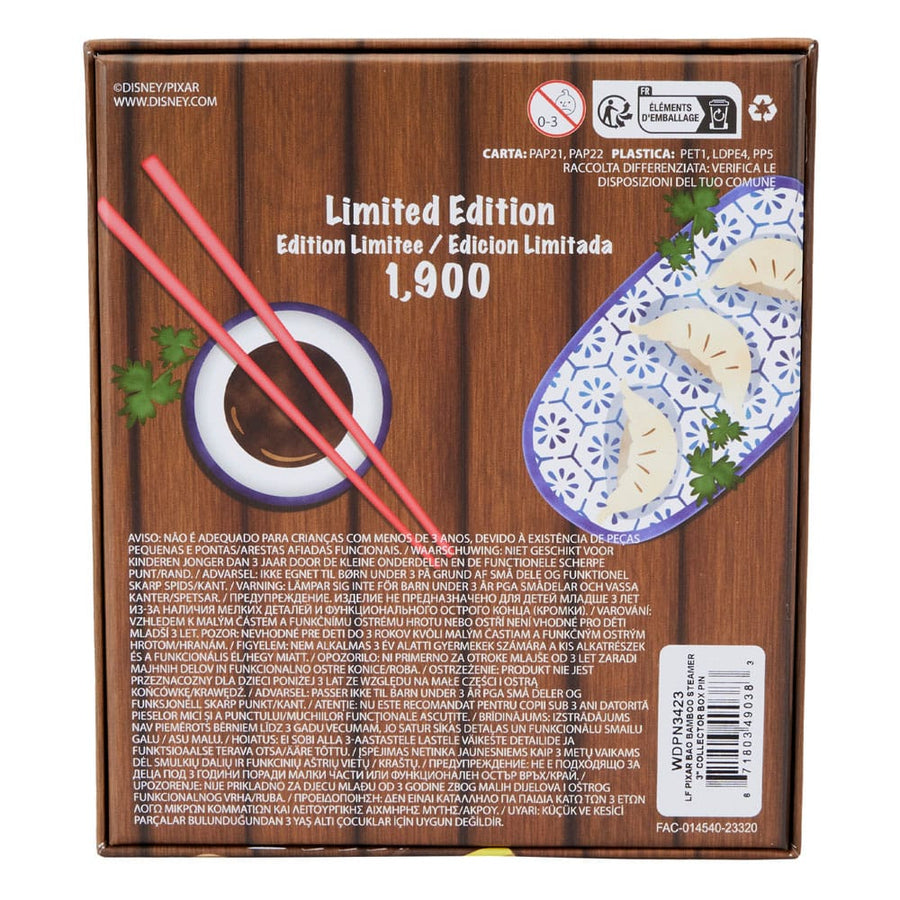 Disney Pixar Loungefly Enamel 3" Pins Bao Bamboo Steamer 3" Collector Box