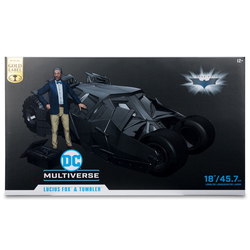 McFarlane DC Multiverse Vehicle Tumbler with Lucius Fox The Dark Knight 18 Inch