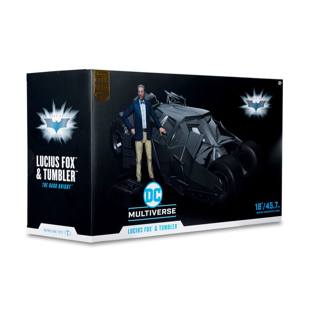 McFarlane DC Multiverse Vehicle Tumbler with Lucius Fox The Dark Knight 18 Inch