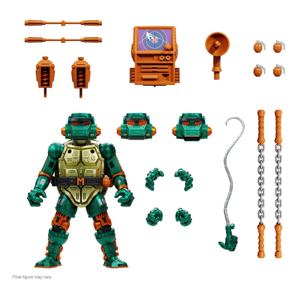 Super7 Teenage Mutant Ninja Turtles Ultimates Action Figure Warrior Metalhead Michelangelo 18cm