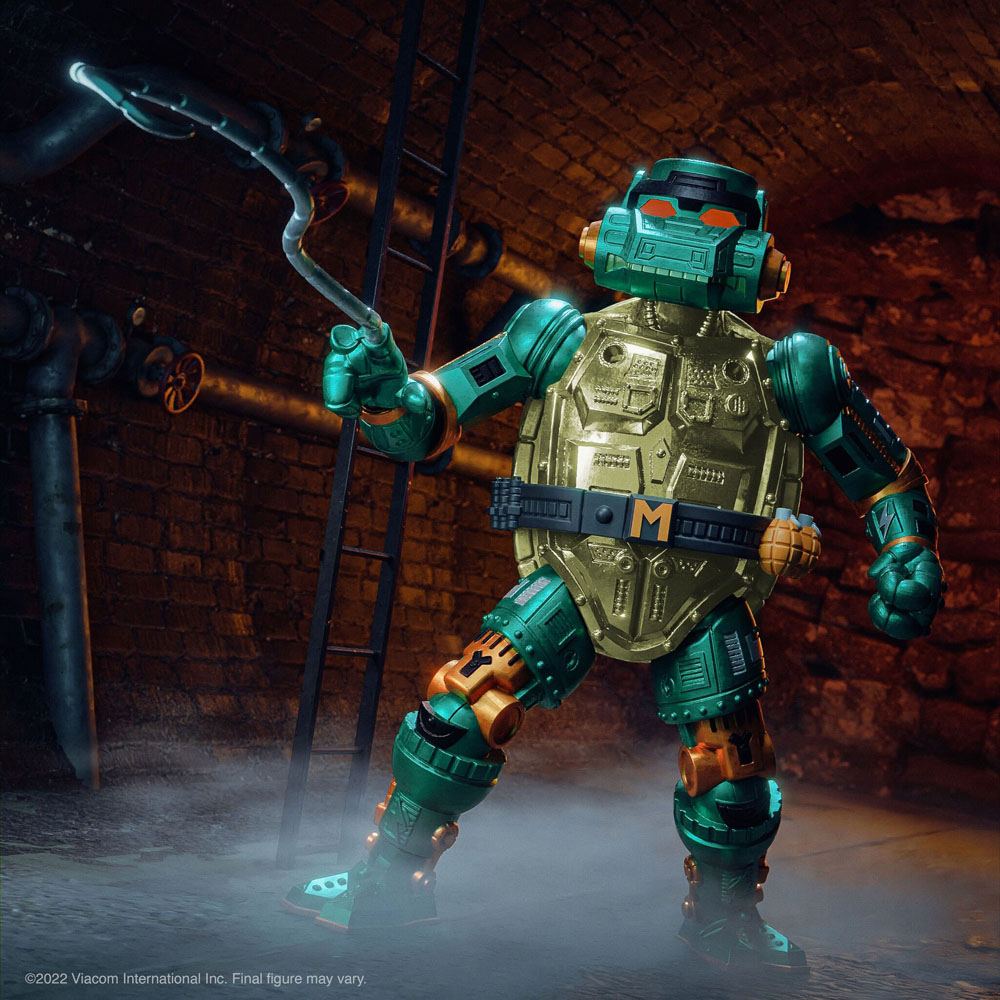 Super7 Teenage Mutant Ninja Turtles Ultimates Action Figure Warrior Metalhead Michelangelo 18cm