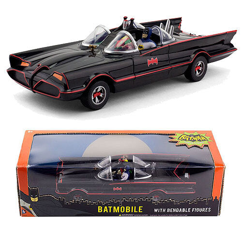 Batman Classic TV Series 1966 Batmobile with Bendable Batman and Robin Figures