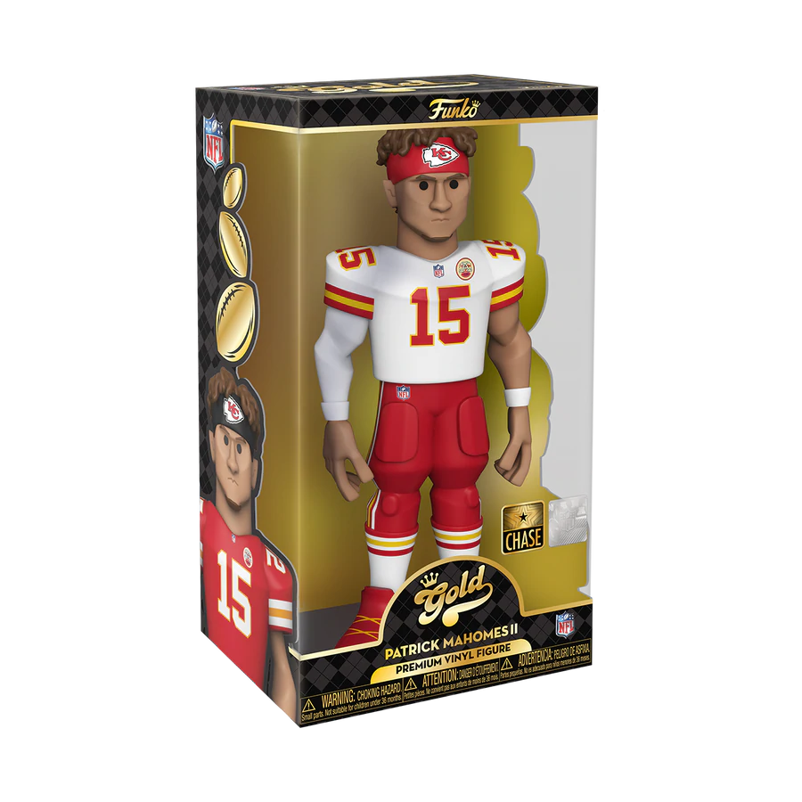 Funko Gold NFL Patrick Mahomes x Kansas City Chiefs White Uniform Chase 12 Inch Vinyl Figure