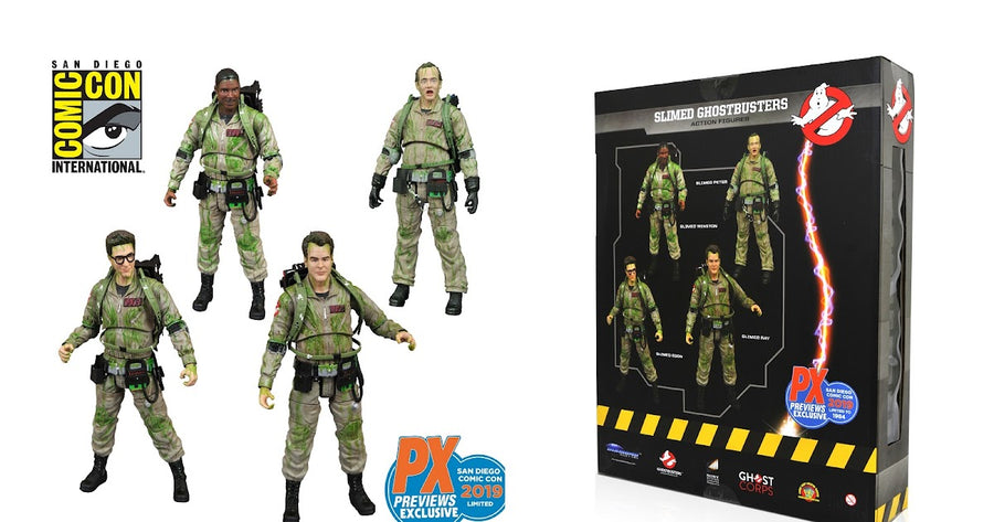 Diamond Select Ghostbusters PX Previews SDCC Exclusive Slimed Classic Ghostbusters 4 Figure Set