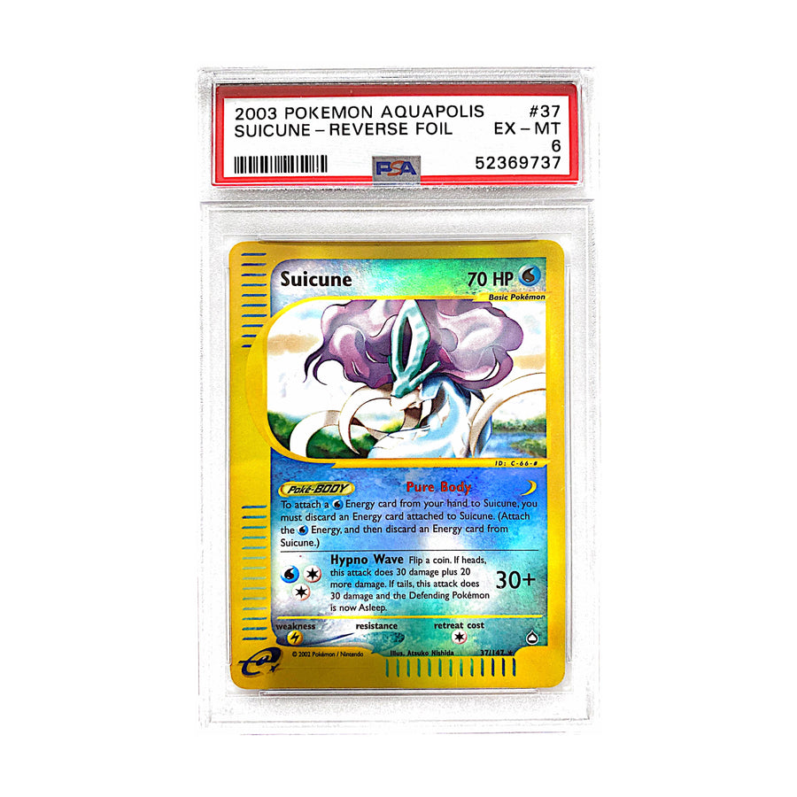 Pokemon Aquaplois Suicune Reverse Holo PSA 6 #37