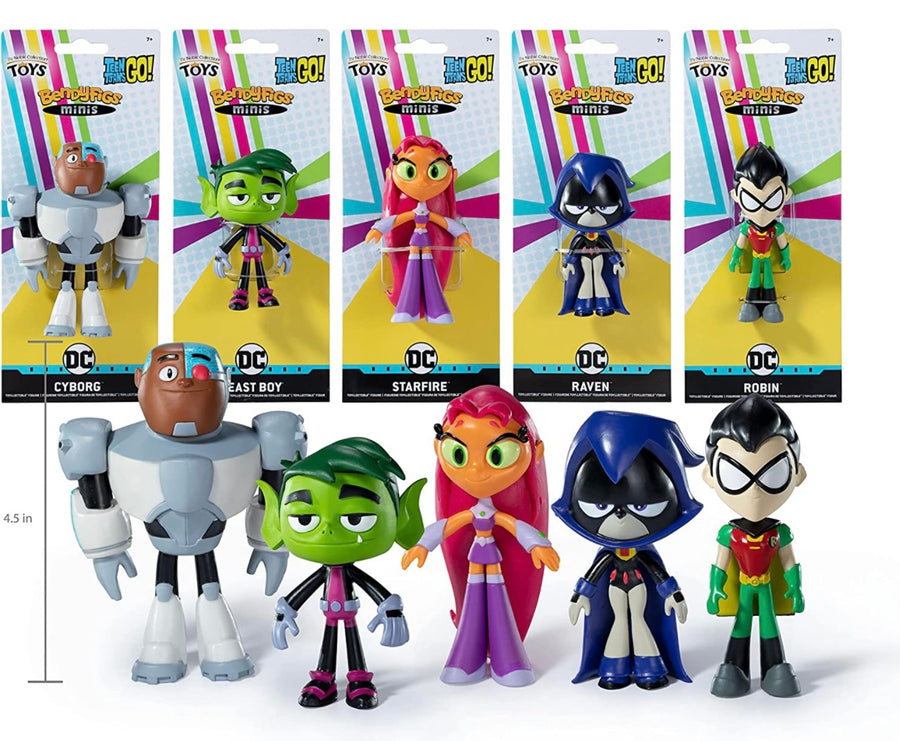 DC Teen Titans Go! BendyFigs Minis Collector Set of 5 Action Figures